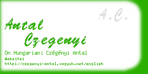 antal czegenyi business card