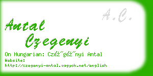 antal czegenyi business card